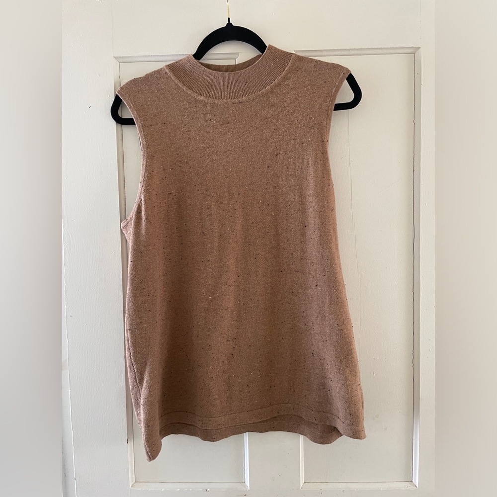 Cleo Tan Sleeveless Knit Sweater Vest